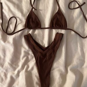 ONEONE SWIM brown bikini set
